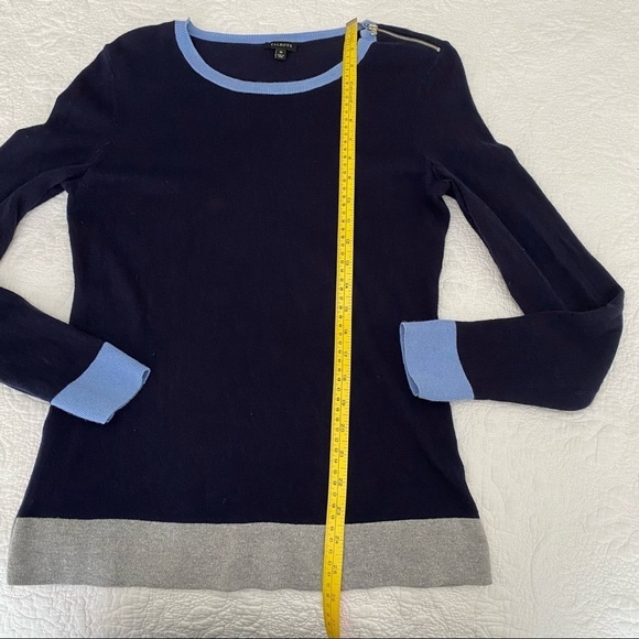Talbots Zipper Shoulder Color Block Sweater - M - Picture 8 of 9